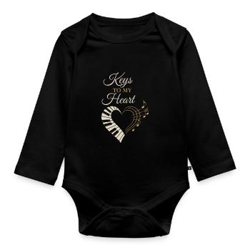 Classical Pianist Piano Life Music Recital - Organic Longsleeve Baby Bodysuit - black - Front