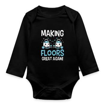 Reinigung Liebhaber Reinigungskraft - Baby Bio-Langarm-Body - Schwarz - Vorne