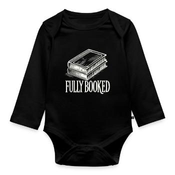 Bookworm Bookworm Funny Book Lover Saying - Organic Longsleeve Baby Bodysuit - black - Front