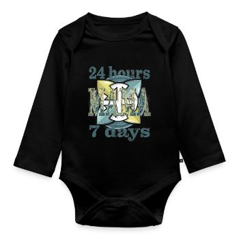 24 hours 7 days MAMA - Baby Bio-Langarm-Body - Schwarz - Vorne
