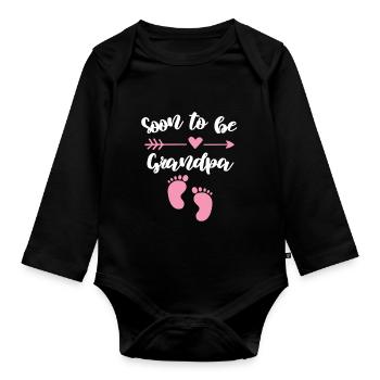 Bald Oma Spruch Großmutter Design - Baby Bio-Langarm-Body - Schwarz - Vorne