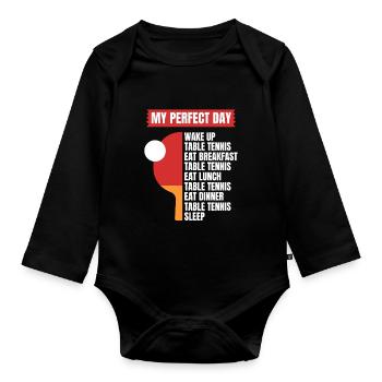 Table Tennis Design Table Tennis Fun - Organic Longsleeve Baby Bodysuit - black - Front