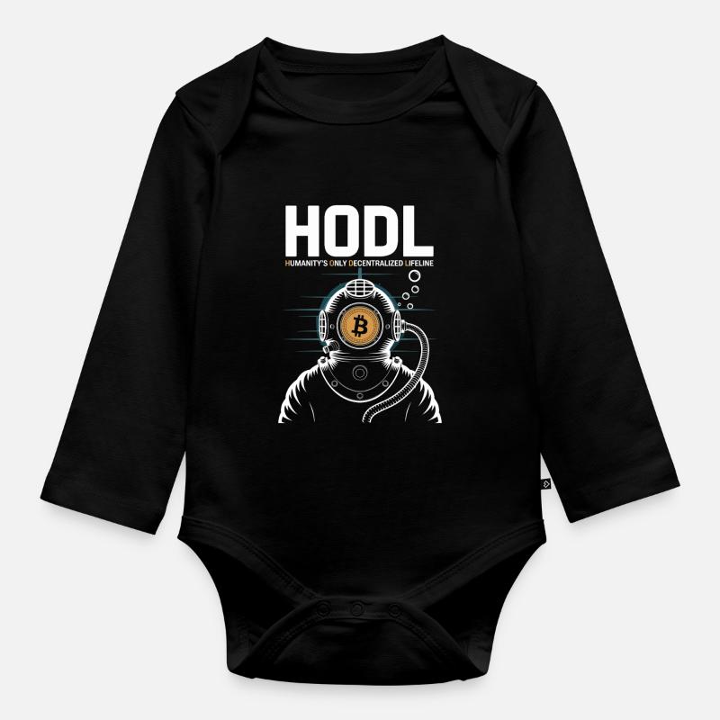 Bitcoin - Baby Bio-Langarm-Body - Schwarz