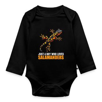 Salamanders Salamander - Organic Longsleeve Baby Bodysuit - black - Front