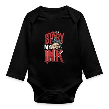 Tattoo Artist Your Story My Ink Traditional Tattoo - Baby Bio-Langarm-Body - Schwarz - Vorne