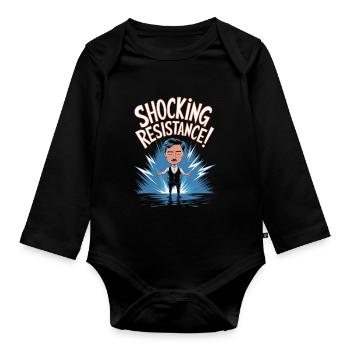 Shocking Resistance Electric Design - Organic Longsleeve Baby Bodysuit - black - Front
