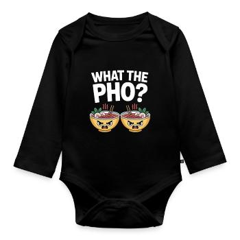 Qu’est-ce que le Pho Vietnam Voyage Nouilles Soup Love Pho - Body Bébé bio manches longues - noir - Devant