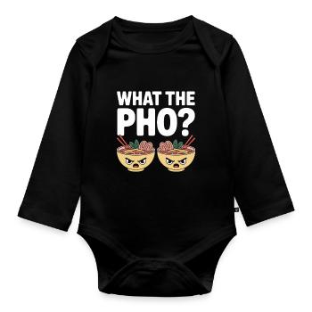 Qu’est-ce que le Pho Vietnam Voyage Nouilles Soup Love Pho - Body Bébé bio manches longues - noir - Devant