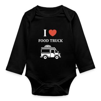 Imbisswagen - Baby Bio-Langarm-Body - Schwarz - Vorne