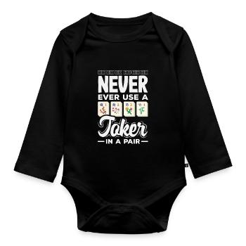 Drôle Mahjong Gamer Cadeau Ma Jiang - Body Bébé bio manches longues - noir - Devant