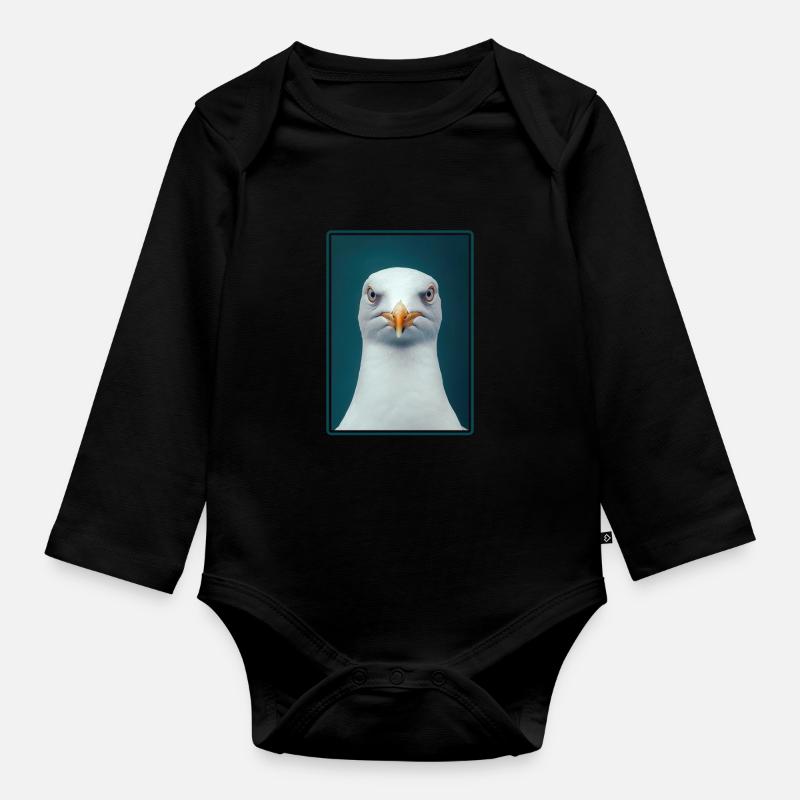 Möwen Möwe - Baby Bio-Langarm-Body - Schwarz