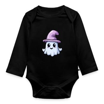 Magical Baby Ghost - Organic Longsleeve Baby Bodysuit - black - Front
