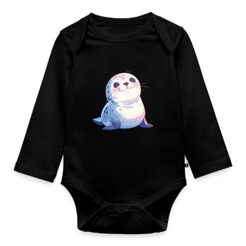 Seals, Seal - Organic Longsleeve Baby Bodysuit - black - Front