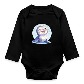 Seals, Seal - Organic Longsleeve Baby Bodysuit - black - Front