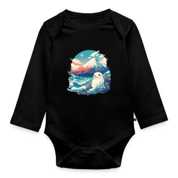 Seals, Seal - Organic Longsleeve Baby Bodysuit - black - Front