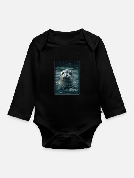 Robben Robbe - Baby Bio-Langarm-Body - Schwarz
