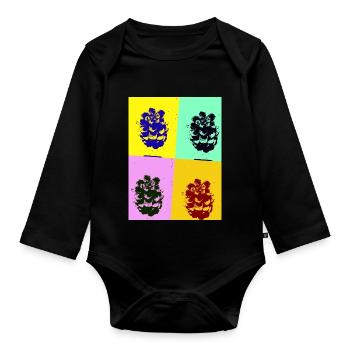 Pine cone - Organic Longsleeve Baby Bodysuit - black - Front