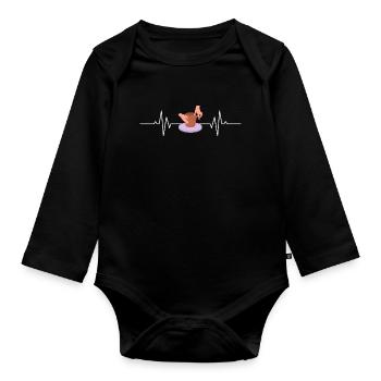 Ceramic Heartbeat Handmade Art - Organic Longsleeve Baby Bodysuit - black - Front