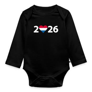 I love Netherlands 2026, Netherlands 2026 - Organic Longsleeve Baby Bodysuit - black - Front