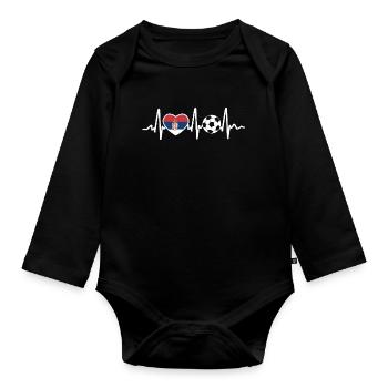 Serbia Football - Organic Longsleeve Baby Bodysuit - black - Front