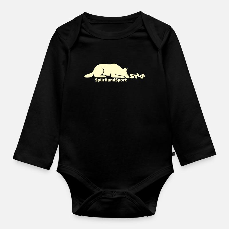 SHS Logo lemon - Baby Bio-Langarm-Body - Schwarz