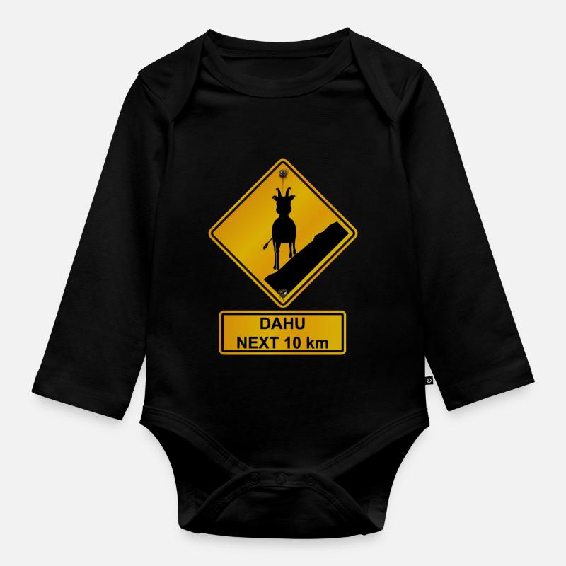 Danger roadsign traversee de dahu 2 - Body Bébé bio manches longues - noir