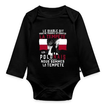 Tempête Polonais - Body Bébé bio manches longues - noir - Devant