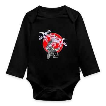 Cherry Blossoms SAKURA NISHIKIGOI Koi 1 - Baby Bio-Langarm-Body - Schwarz - Vorne