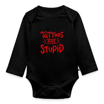 Tattoo Hater - Organic Longsleeve Baby Bodysuit - black - Front