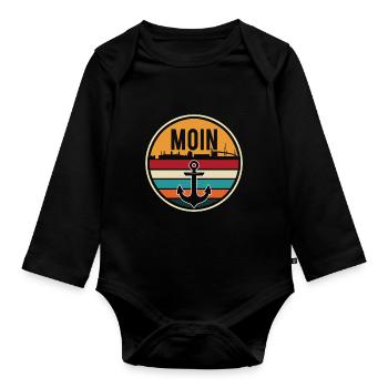 Moin Anker - Baby Bio-Langarm-Body - Schwarz - Vorne