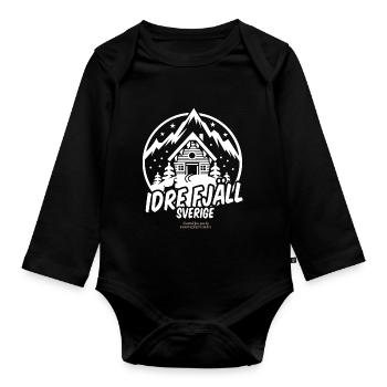 Idre Fjäll Ski Design Sweden Ski Resort - Organic Longsleeve Baby Bodysuit - black - Front