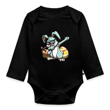 Cool Easter - Organic Longsleeve Baby Bodysuit - black - Front