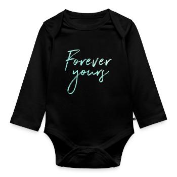 Forever Young Girl Power Woman Königin - Baby Bio-Langarm-Body - Schwarz - Vorne