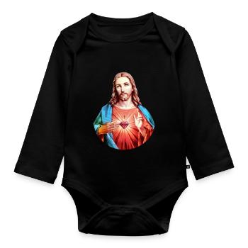 Jesus Christ | Jesus Christ - Organic Longsleeve Baby Bodysuit - black - Front