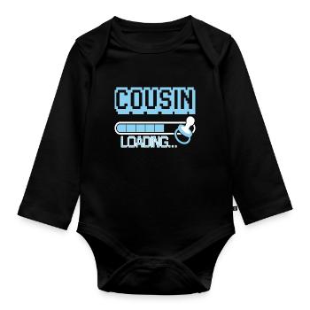 Cousin Geschenk - Baby Bio-Langarm-Body - Schwarz - Vorne