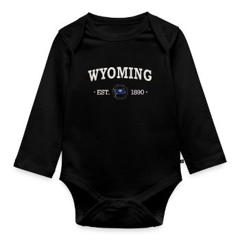 Wyoming Est - Wyoming - Organic Longsleeve Baby Bodysuit - black - Front