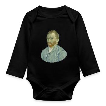 Vincent van Gogh Self Portrait Selbstbild Vincent - Baby Bio-Langarm-Body - Schwarz - Vorne