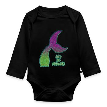 Colorful mermaid fin - Organic Longsleeve Baby Bodysuit - black - Front