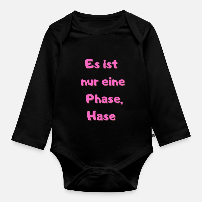 Es ist nur eine Phase Hase 1 - Baby Bio-Langarm-Body - Schwarz