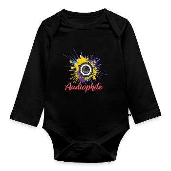 Audiophile Spruch Sound Analog Musik Tontechniker - Baby Bio-Langarm-Body - Schwarz - Vorne