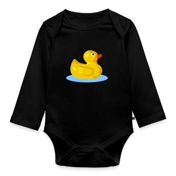 canard - Body Bébé bio manches longues - noir - Devant