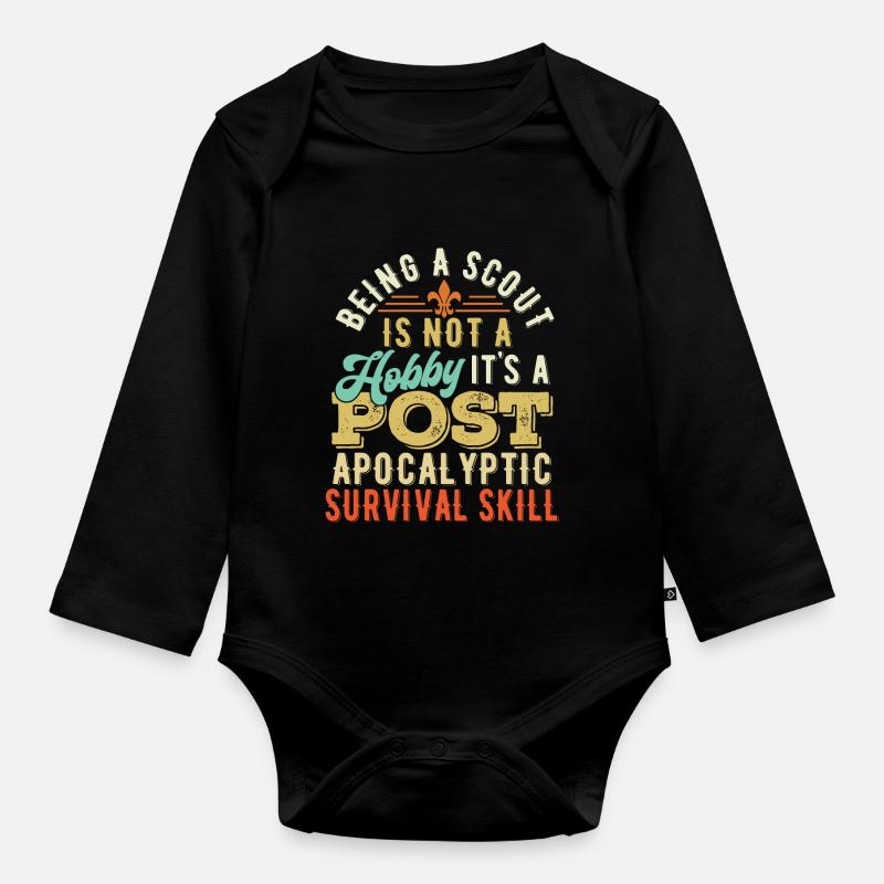 Scouting Leader Scouting Gift - Organic Longsleeve Baby Bodysuit - black