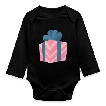 Geschenk - Baby Bio-Langarm-Body - Schwarz - Vorne