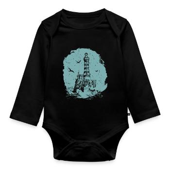 See Geschenk Spruch - Baby Bio-Langarm-Body - Schwarz - Vorne