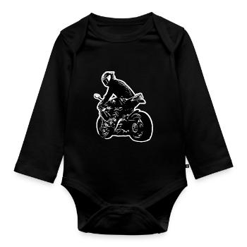 Motorcycle Lifestyle / Motorrad / Motorräder biker - Baby Bio-Langarm-Body - Schwarz - Vorne