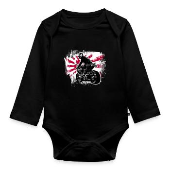 Motocycles / moto / moto biker - Body Bébé bio manches longues - noir - Devant