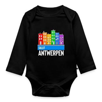 antwerpen - Baby Bio-Langarm-Body - Schwarz - Vorne