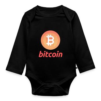 Bitcoin vous a dit si drôle - Body Bébé bio manches longues - noir - Devant
