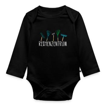 Rechenzentrum Garten Hobbygärtner Geschenk Idee - Baby Bio-Langarm-Body - Schwarz - Vorne