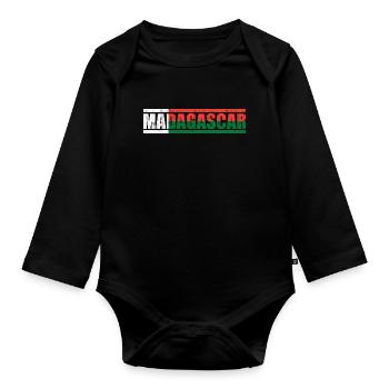 Madagascar - Organic Longsleeve Baby Bodysuit - black - Front